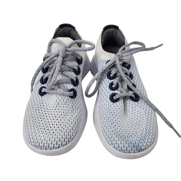Allbirds Womens Tree Dasher Running Shoes Size 7 Blue Gray White Athletic Gym - Picture 2 of 9